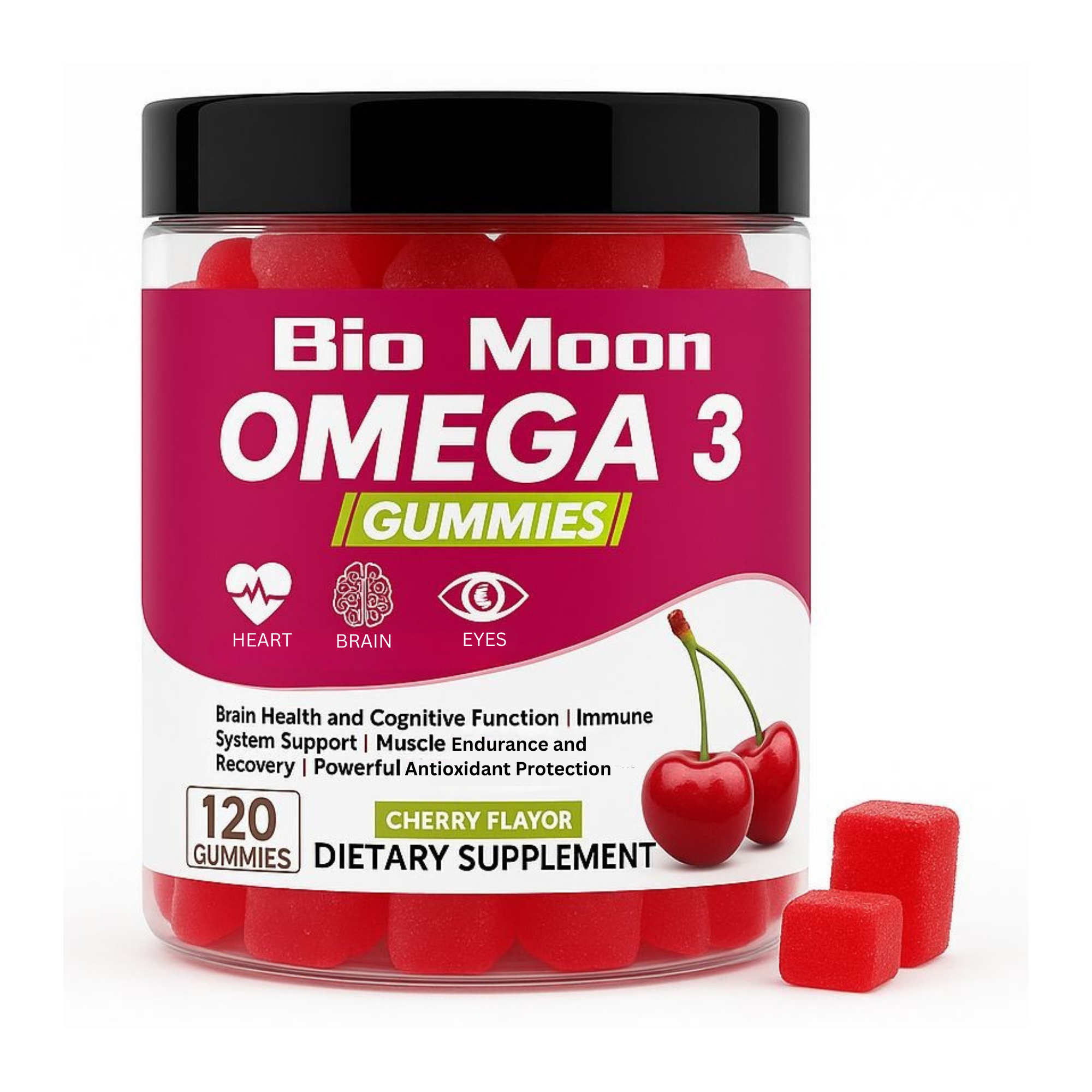 Omega 3 Gummies – Heart, Brain – Cherry Flavor