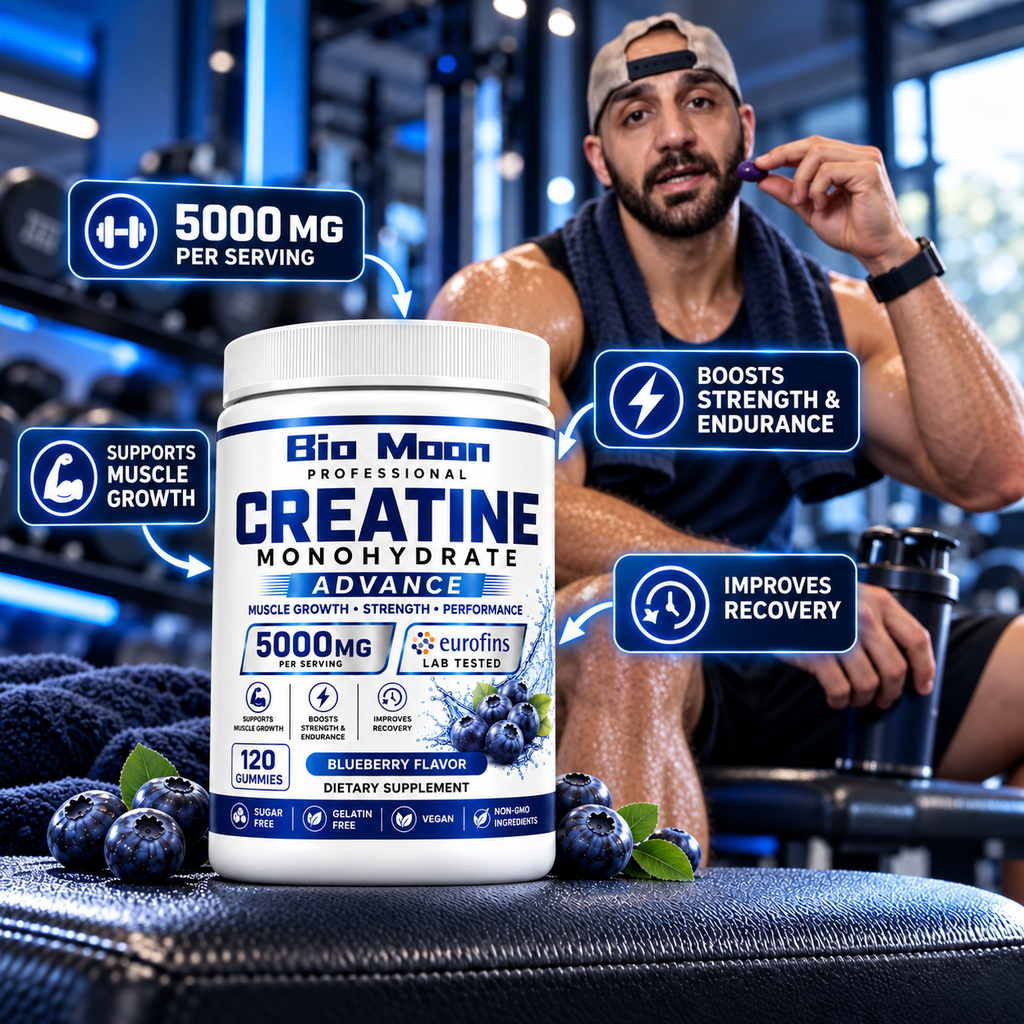 Creatine Monohydrate 5000mg Gummies Blueberry 120 Gummies