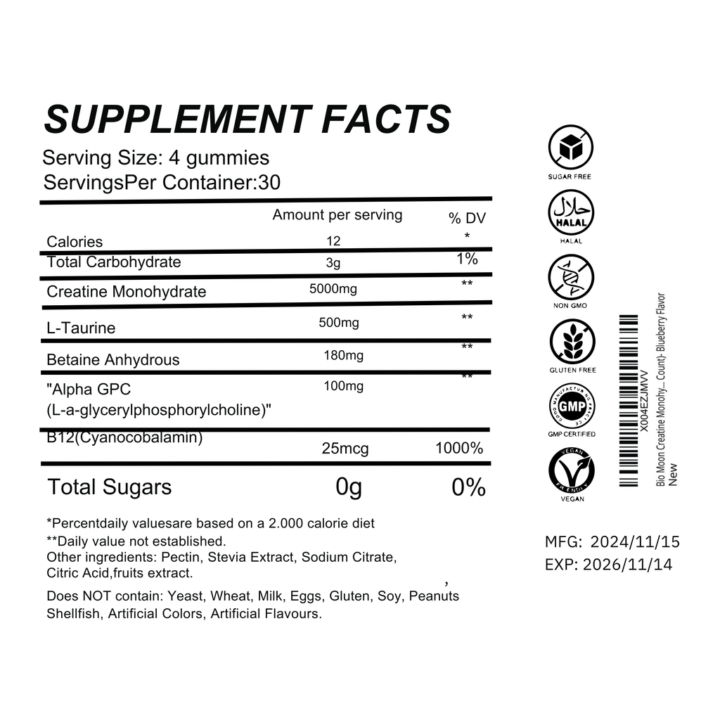 Creatine Monohydrate 5000mg Gummies