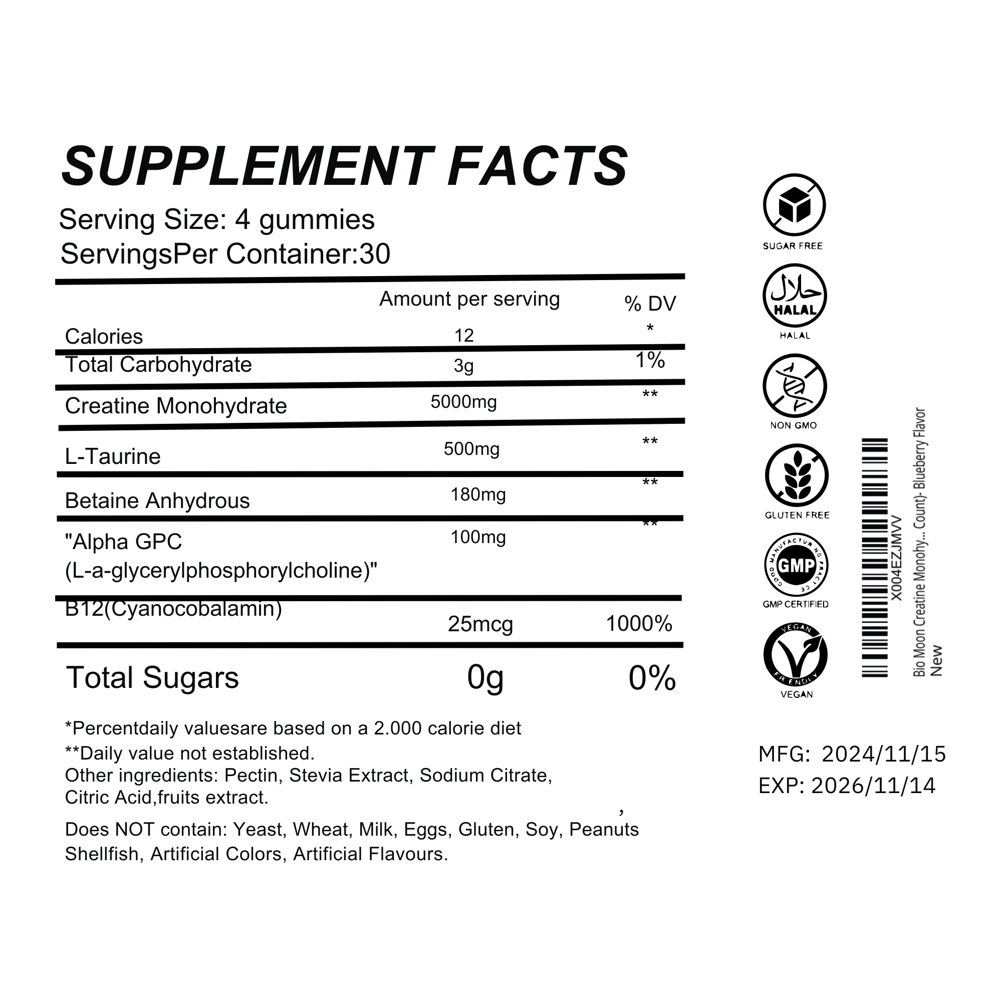 Creatine Monohydrate 5000mg Gummies