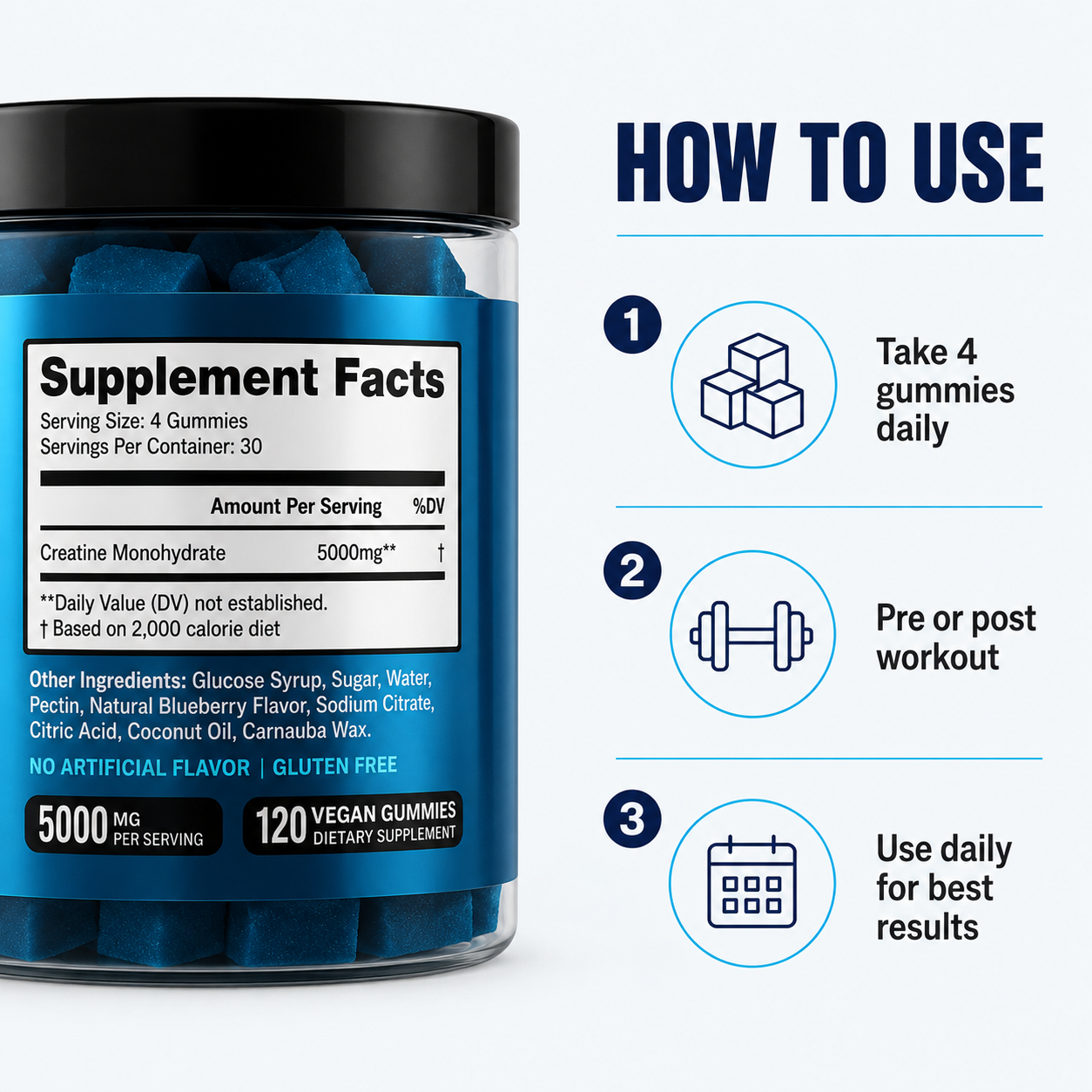 Creatine Monohydrate 5000mg Gummies