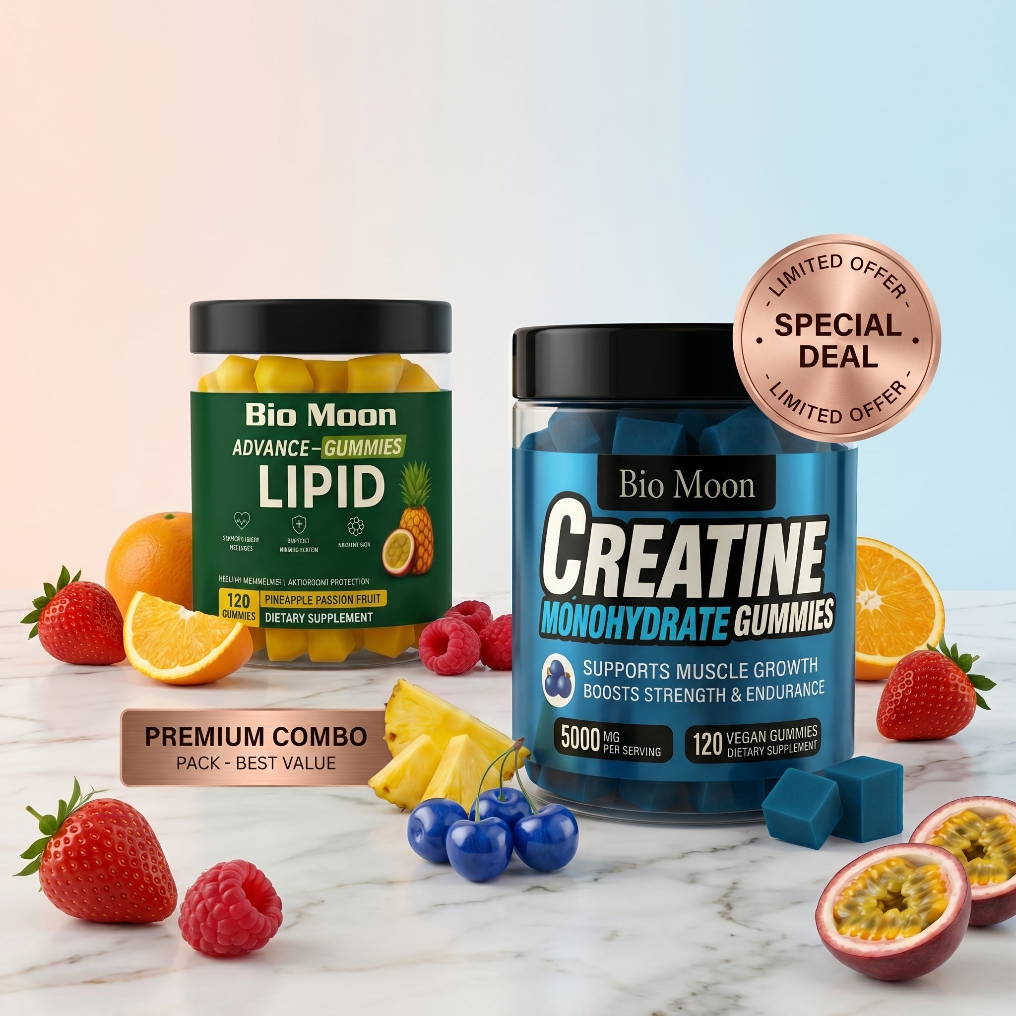 Power & Wellness Combo – Advanced Lipid + Creatine 5000mg Gummies