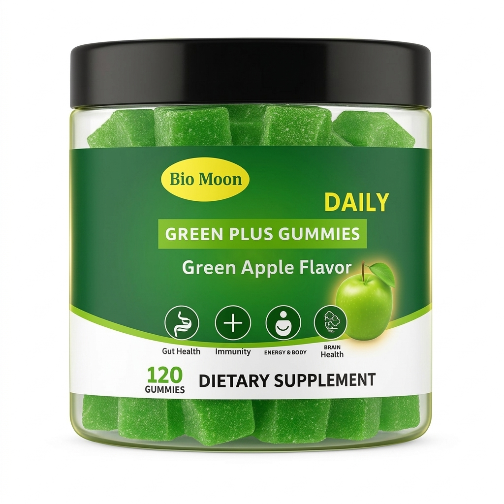 Daily Green Plus Gummies – Green Apple