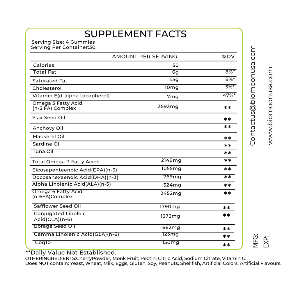 Omega 3 Gummies – Heart, Brain – Cherry Flavor
