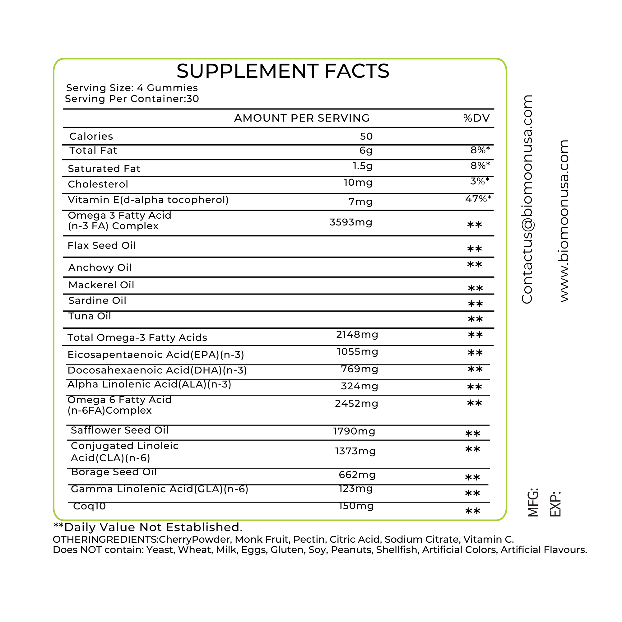 Omega 3 Gummies – Heart, Brain – Cherry Flavor