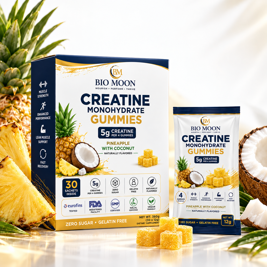 Creatine Monohydrate Gummies – Pineapple with Coconut | 30 Sachets