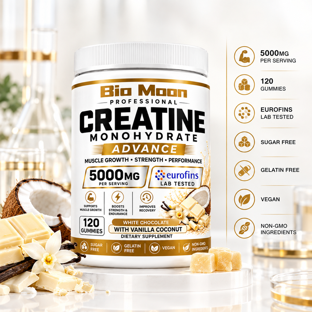 Creatine Monohydrate Gummies 5000mg – White Chocolate Vanilla Coconut